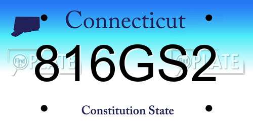 816GS2 Connecticut License Plate