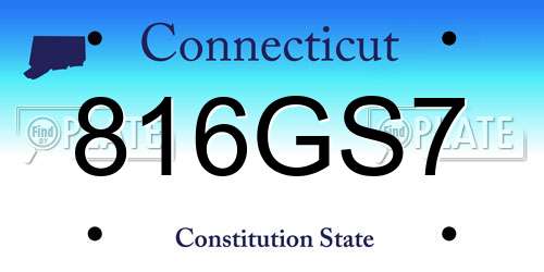 816GS7 Connecticut License Plate