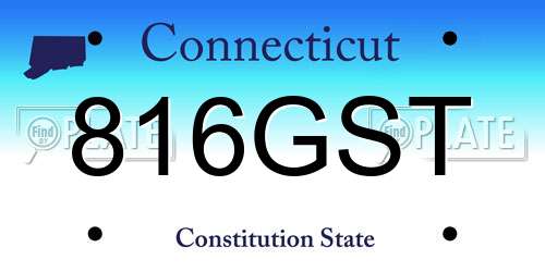 816GST Connecticut License Plate