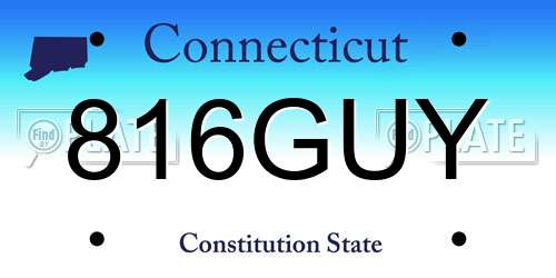 816GUY Connecticut License Plate