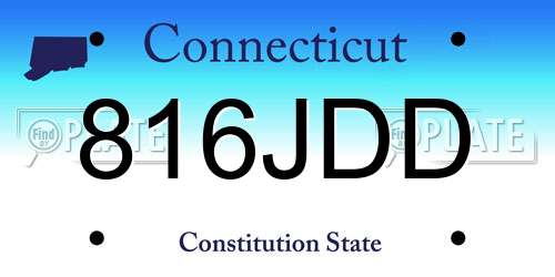 816JDD Connecticut License Plate