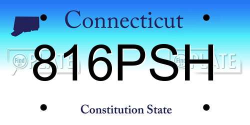 816PSH Connecticut License Plate