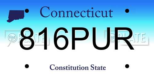 816PUR Connecticut License Plate