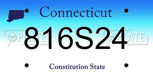 816S24 Connecticut License Plate