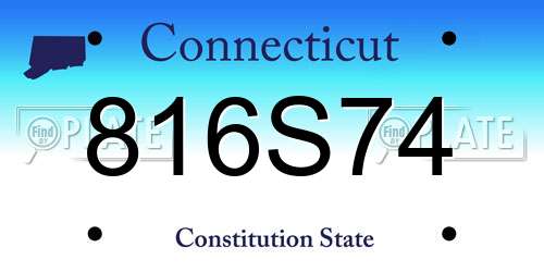 816S74 Connecticut License Plate
