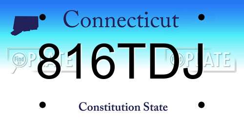 816TDJ Connecticut License Plate
