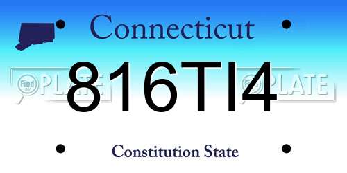816TI4 Connecticut License Plate