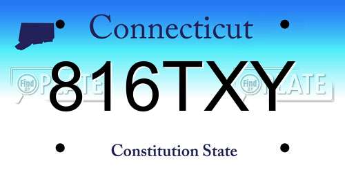 816TXY Connecticut License Plate
