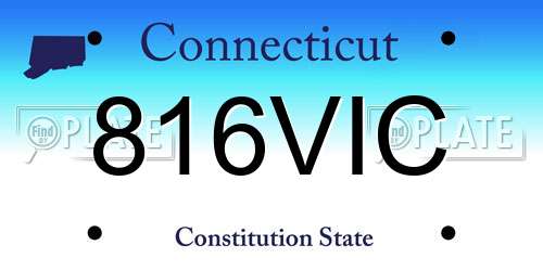 816VIC Connecticut License Plate