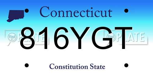 816YGT Connecticut License Plate
