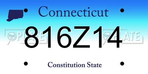 816Z14 Connecticut License Plate