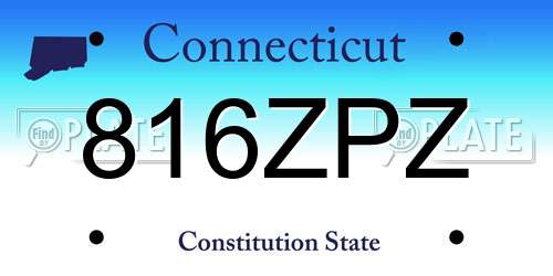 816ZPZ Connecticut License Plate