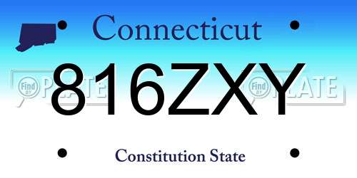816ZXY Connecticut License Plate