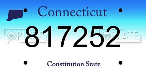 817252 Connecticut License Plate