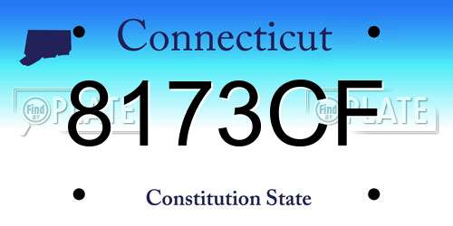 8173CF Connecticut License Plate