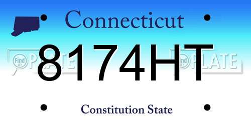 8174HT Connecticut License Plate