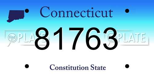 81763 Connecticut License Plate