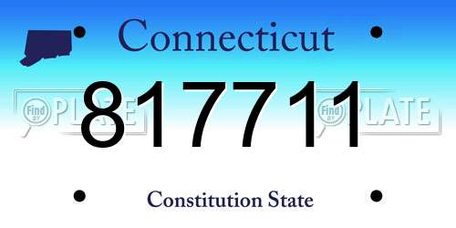 817711 Connecticut License Plate