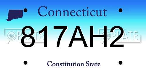 817AH2 Connecticut License Plate