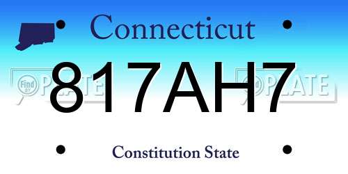 817AH7 Connecticut License Plate