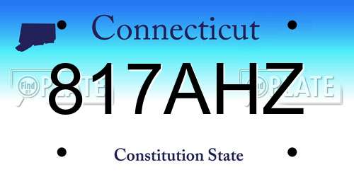 817AHZ Connecticut License Plate