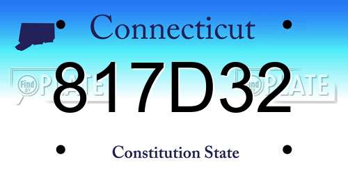 817D32 Connecticut License Plate