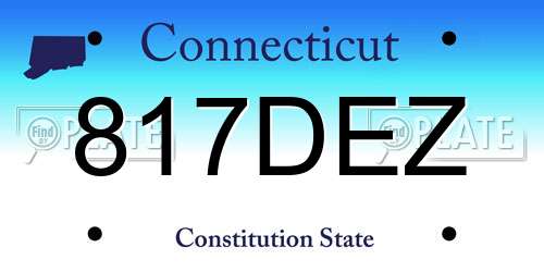 817DEZ Connecticut License Plate