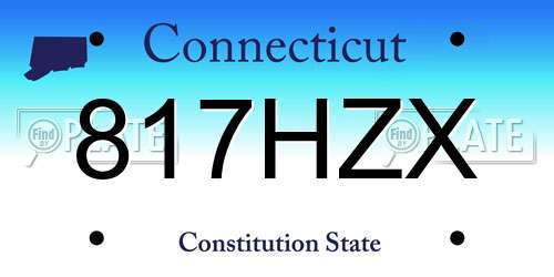 817HZX Connecticut License Plate