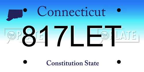 817LET Connecticut License Plate
