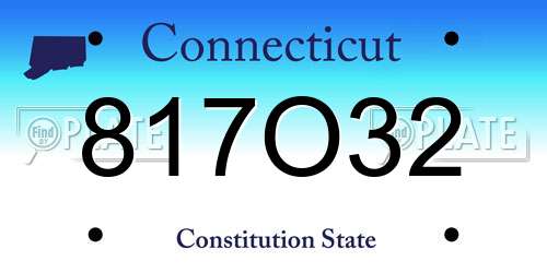 817O32 Connecticut License Plate