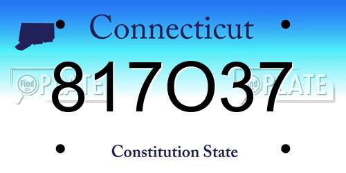 817O37 Connecticut License Plate
