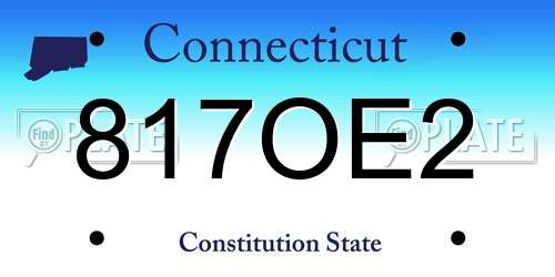 817OE2 Connecticut License Plate