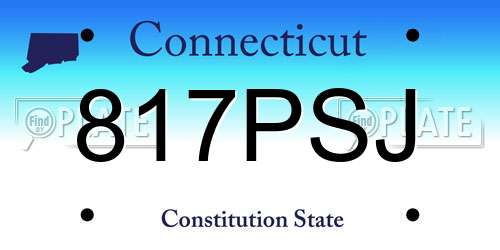 817PSJ Connecticut License Plate