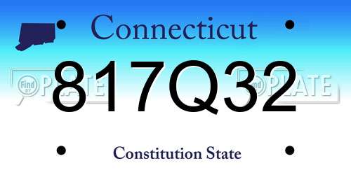 817Q32 Connecticut License Plate