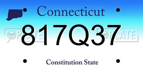 817Q37 Connecticut License Plate