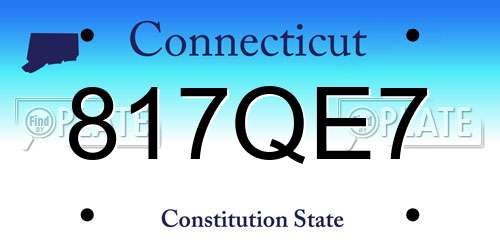 817QE7 Connecticut License Plate