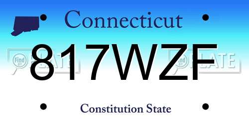 817WZF Connecticut License Plate