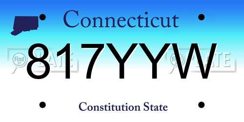 817YYW Connecticut License Plate