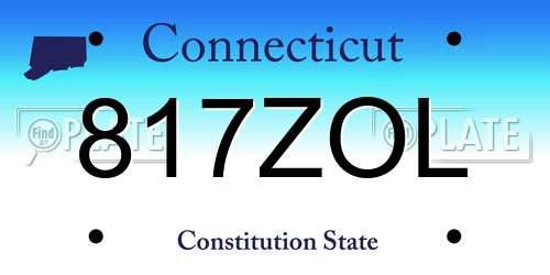817ZOL Connecticut License Plate