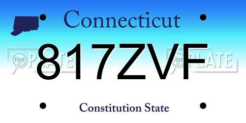 817ZVF Connecticut License Plate