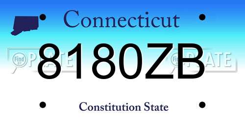8180ZB Connecticut License Plate
