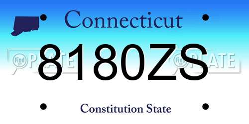 8180ZS Connecticut License Plate