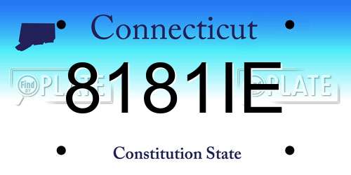 8181IE Connecticut License Plate