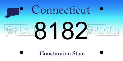 8182 Connecticut License Plate