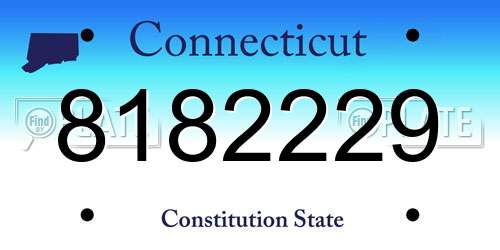 8182229 Connecticut License Plate