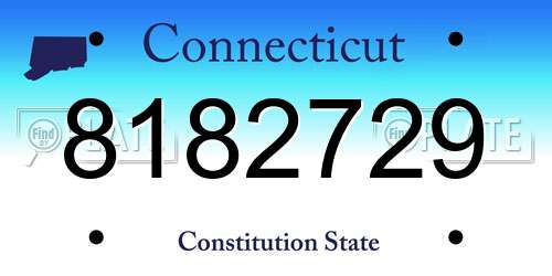 8182729 Connecticut License Plate