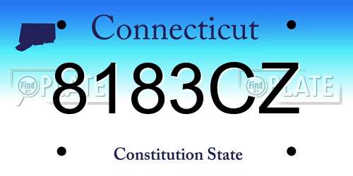 8183CZ Connecticut License Plate