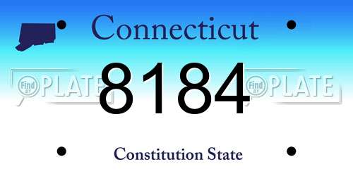 8184 Connecticut License Plate