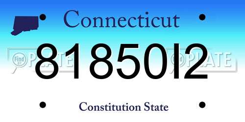 81850I2 Connecticut License Plate