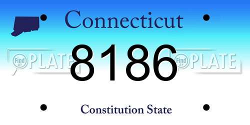 8186 Connecticut License Plate